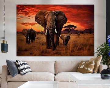 Savane à éléphants sur PixelPrestige