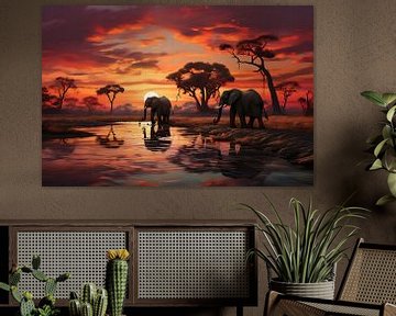 Elephant savannah by PixelPrestige