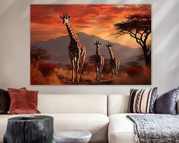 Giraffe savannah by PixelPrestige