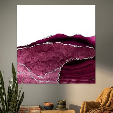 Bourgogne &amp ; Texture Agate argentée 14