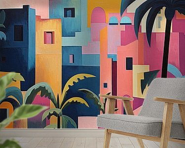 Voorbeeld van het werk in een kamer
