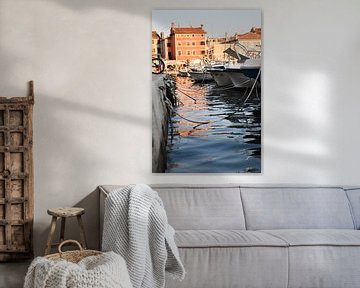 Picturesque port of Rovinj: Boats resting at the quay by thomaswphotography