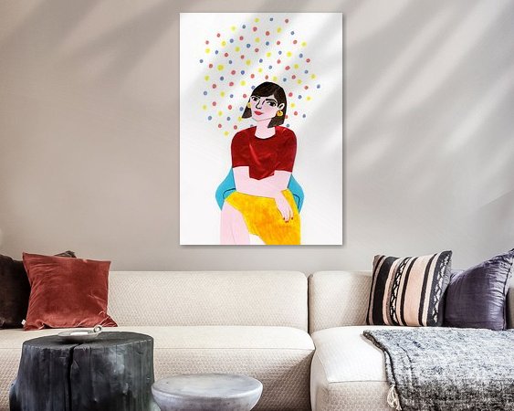 Voorbeeld van het werk in een kamer