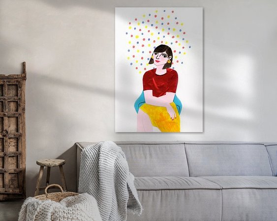 Voorbeeld van het werk in een kamer