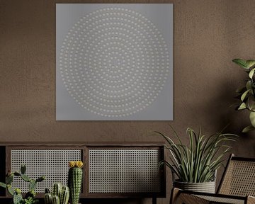 Modern abstract geometric minimalist art. Circles on light grey by Dina Dankers