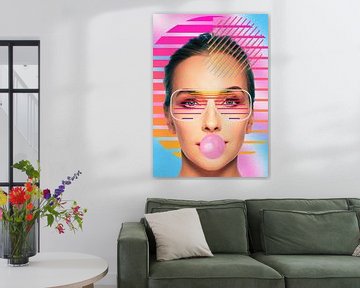 Lunettes de soleil et chewing-gum sur Postergirls