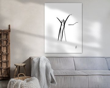 At high altitude - Modern abstract art lines by Pien Joanna van der Wal