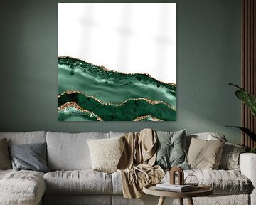 Emerald & Gold Agate Texture 08 van Aloke Design