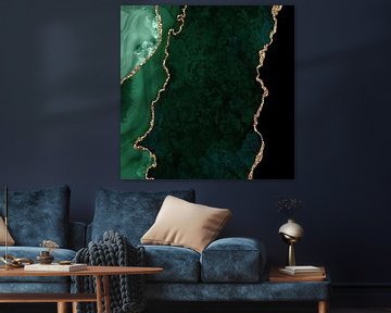 Emerald & Gold Agate Texture 04 van Aloke Design