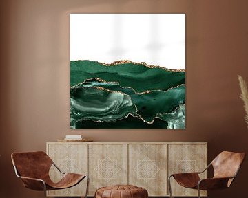 Emerald & Gold Agate Texture 05 van Aloke Design