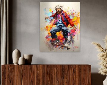 Portret nooit te oud om jong te zijn pop of color sur René van den Berg