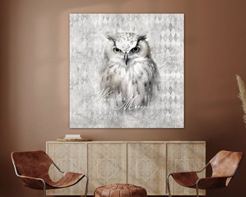 White Winter Wildlife Owl von Andrea Haase