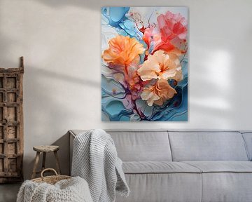 Abstract Bloemen schilderij sur PixelPrestige