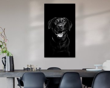 Labrador retriever: Minimal Art Zwart van Surreal Media