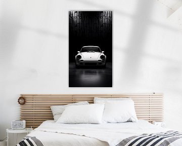 Sportauto Minimalistische Porsche Kunst - Zwart-Wit van Surreal Media