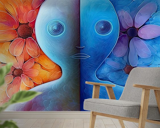 Voorbeeld van het werk in een kamer