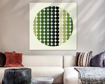 Eenvoudig kunstwerk: stippen in mooie tinten groen van Michar Peppenster