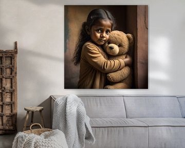 La fille à l'ours en peluche sur Gert-Jan Siesling