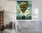 Voorbeeld van het werk in een kamer