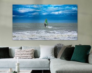 Surfer op zee bij Westkapelle van MSP Canvas