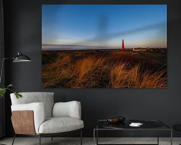 Schiermonnikoog vue panoramique dans les dunes avec le phare sur Sjoerd van der Wal Photographie