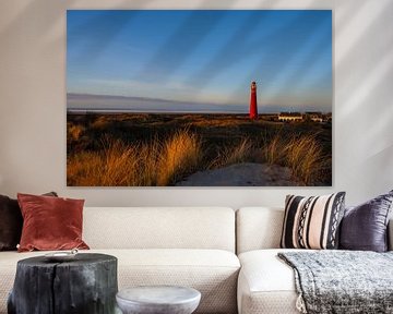 Schiermonnikoog vue panoramique dans les dunes avec le phare sur Sjoerd van der Wal Photographie