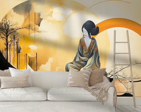 Voorbeeld van het werk in een kamer