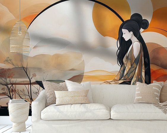 Voorbeeld van het werk in een kamer