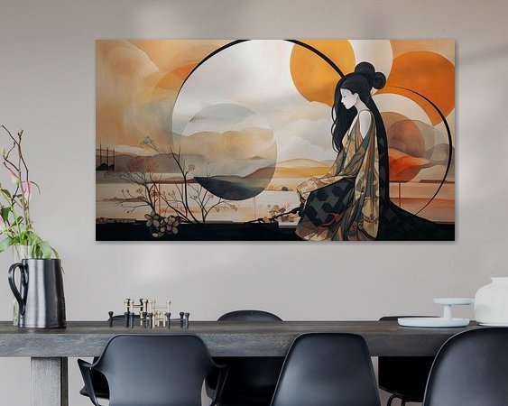 Voorbeeld van het werk in een kamer