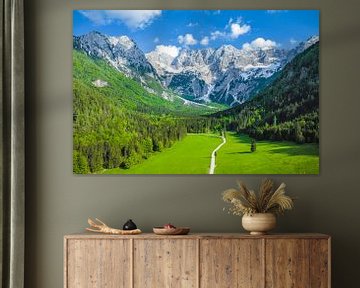 Zgornje Jezersko valley aerial view during springtime by Sjoerd van der Wal Photography