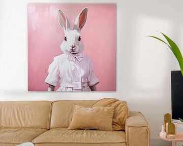 Portrait de lapin, lapine sur Vlindertuin Art