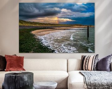 Regenbogen am Meer von MSP Canvas