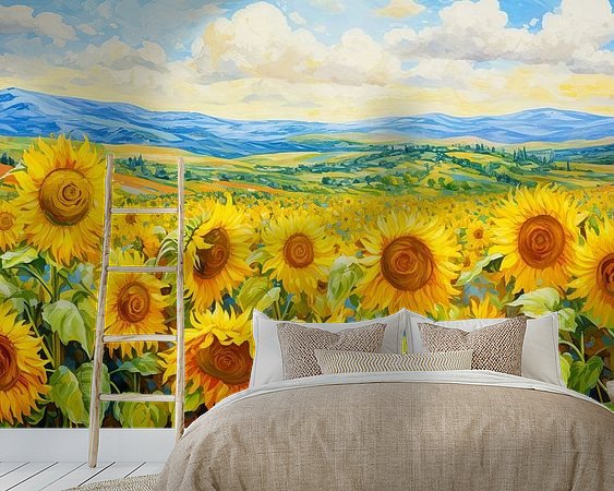 Voorbeeld van het werk in een kamer