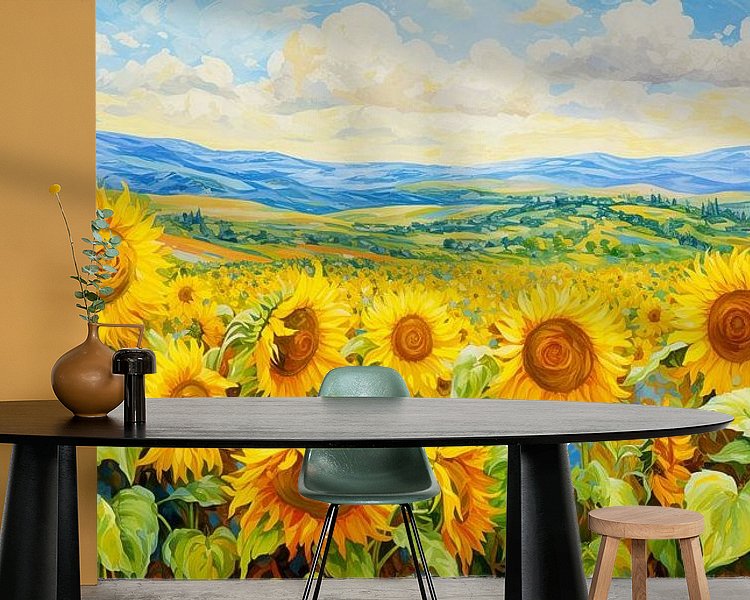 Voorbeeld van het werk in een kamer