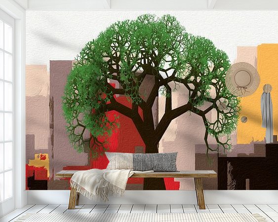 Voorbeeld van het werk in een kamer