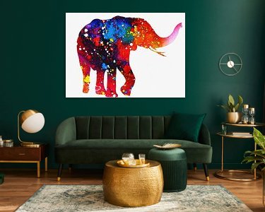 Voorbeeld van het werk in een kamer