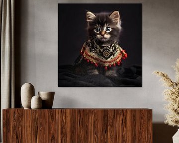 Schattige Baby Katten in Oosterse Outfits van Surreal Media