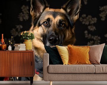 Duitse Herder in Betoverende Oosterse Attire