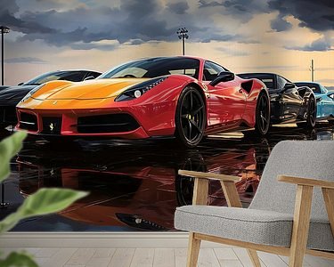 Voorbeeld van het werk in een kamer