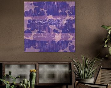Paarse regen. Modern abstract kleurrijk landschap in paars en roze. van Dina Dankers