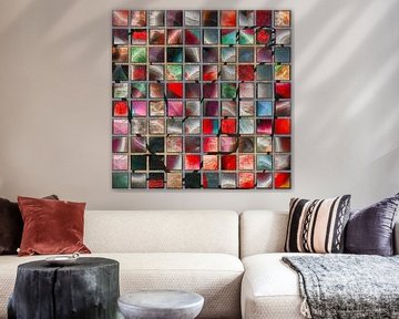 Abstract tiles with art in depth