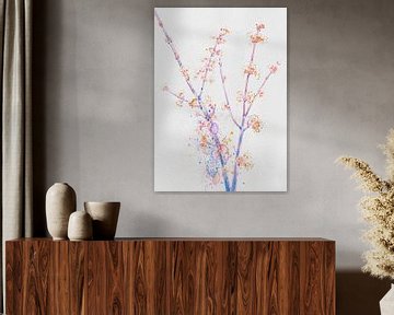 Gentle Romantic Cherry Branch Watercolour by Mad Dog Art