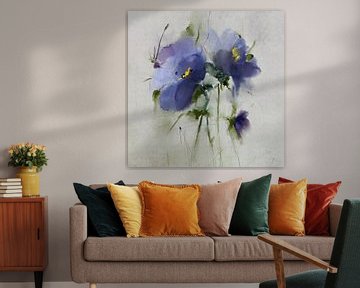 Bloemen in blauw van annemiek art