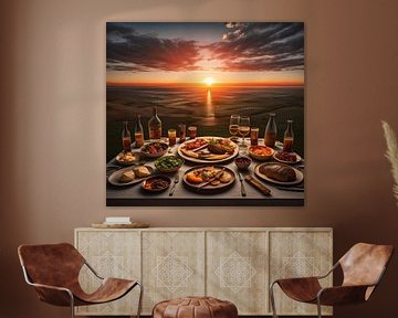 Still life eating at sunset by Gert-Jan Siesling