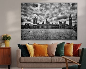 House of Parliament London Black and White by Jaco Verheul