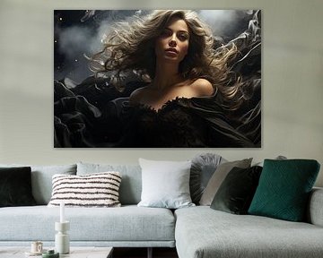 Schöne Frau im Hexenkostüm