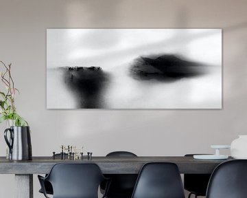 Japon Montagnes Peinture de paysage Noir Blanc sur Mad Dog Art