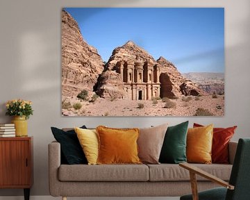 The monastery of the historic city of Petra in Jordan. by Bas van den Heuvel