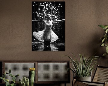 Swan Lake Enchanté: A Ballerina's Flight by PixelMint.