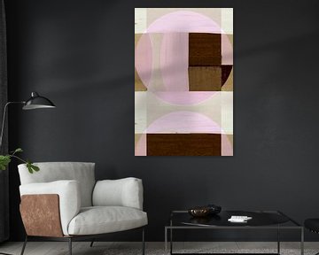 Abstracte Bauhaus Vormen Ivoor Roze van FRESH Fine Art